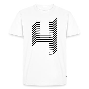 Unique number 4 - Men's Premium Organic T-Shirt - white - Front - Nico (187cm)