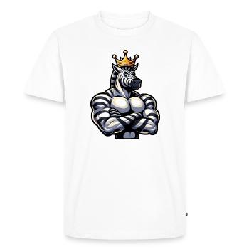 Entraînement de remise en forme Zebra King musclé - T-shirt Premium bio Homme - blanc - Devant - Nico (187cm)