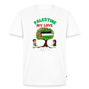 Palestine mon amour - T-shirt Premium bio Homme - blanc - Devant - Nico (187cm)
