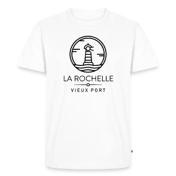 la rochelle vieux port - T-shirt Premium bio Homme - blanc - Devant - Nico (187cm)
