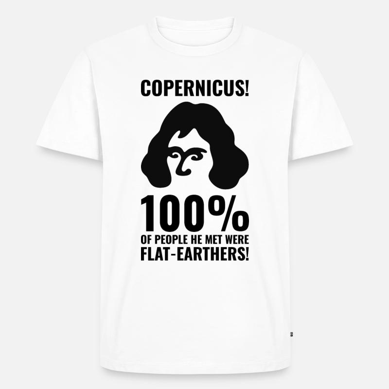 Copernicus gegen Flat Earthers - Männer Premium Bio T-Shirt - Weiß