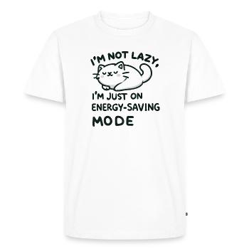 Lazy Cat - Men's Premium Organic T-Shirt - white - Front - Nico (187cm)