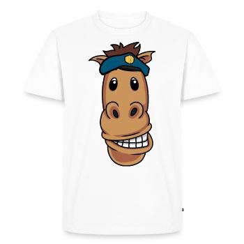 Déploiement de chevaux de police Travail d’officier de police à lumière bleue - T-shirt Premium bio Homme - blanc - Devant - Nico (187cm)