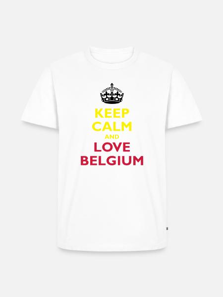 Keep Calm & Love Belgium - Men's Premium Organic T-Shirt - white