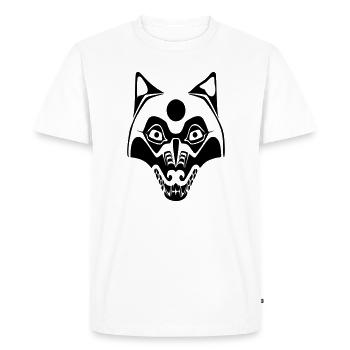 loup - masque-lune - T-shirt Premium bio Homme - blanc - Devant - Nico (187cm)