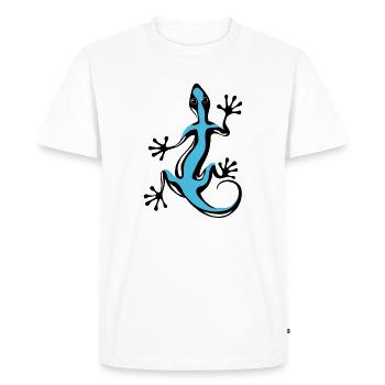Gecko Bleu - T-shirt Premium bio Homme - blanc - Devant - Nico (187cm)