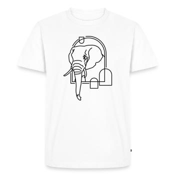Éléphant en forme géométrique - Conception d’art au trait - T-shirt Premium bio Homme - blanc - Devant - Nico (187cm)