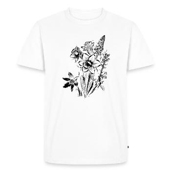 Jonquilles Fleurs Spring Rock Crystal - T-shirt Premium bio Homme - blanc - Devant - Nico (187cm)