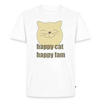 Happy Cat Happy Fam - T-shirt Premium bio Homme - blanc - Devant - Nico (187cm)