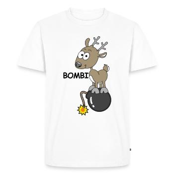 Bombi Cerf, images drôles, explosif - T-shirt Premium bio Homme - blanc - Devant - Nico (187cm)