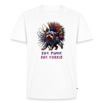 Yorkshire Terrier Punk - T-shirt Premium bio Homme - blanc - Devant - Nico (187cm)