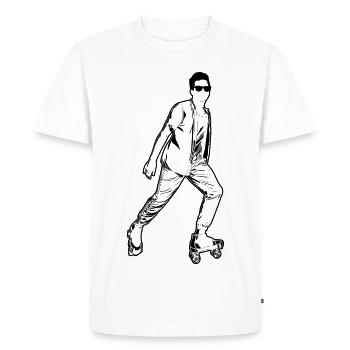 Patineur à roulettes garçon - T-shirt Premium bio Homme - blanc - Devant - Nico (187cm)
