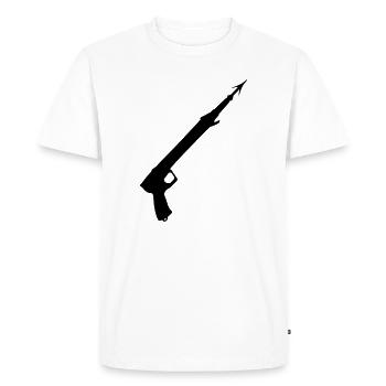 Harpoon Gun - Men's Premium Organic T-Shirt - white - Front - Nico (187cm)
