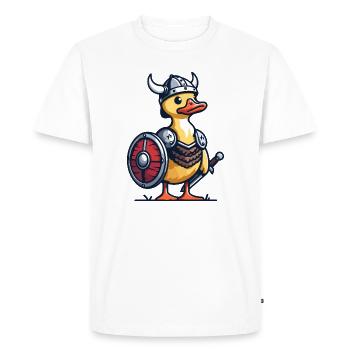 Viking Quack: The Duck of Valhalla - Men's Premium Organic T-Shirt - white - Front - Nico (187cm)