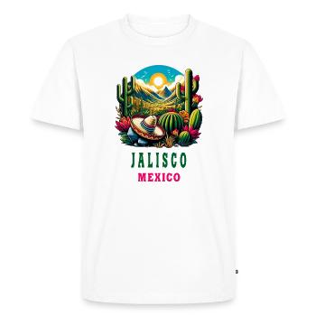 Motif du désert de cactus de Jalisco Mexico - T-shirt Premium bio Homme - blanc - Devant - Nico (187cm)