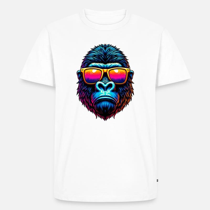 Gorilla - Männer Premium Bio T-Shirt - Weiß