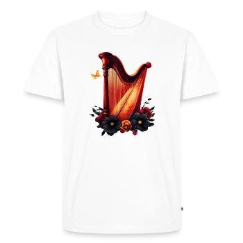 La mélodie cosmique, la magie de la harpe. - T-shirt Premium bio Homme - blanc - Devant - Nico (187cm)