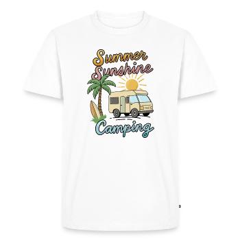 Camping au soleil d’été - T-shirt Premium bio Homme - blanc - Devant - Nico (187cm)