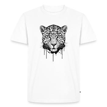 Leopard Head Illustration - Men's Premium Organic T-Shirt - white - Front - Nico (187cm)