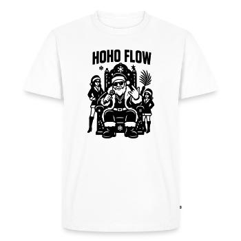 Santa Ho Ho Flow Rap - T-shirt Premium bio Homme - blanc - Devant - Nico (187cm)