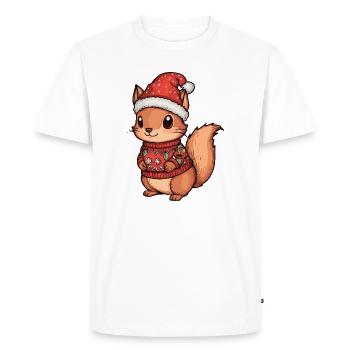 Noël écureuil - T-shirt Premium bio Homme - blanc - Devant - Nico (187cm)