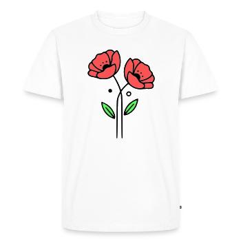 Poppy-Poppies-Minimalist-Line-Art-5 - Men's Premium Organic T-Shirt - white - Front - Nico (187cm)