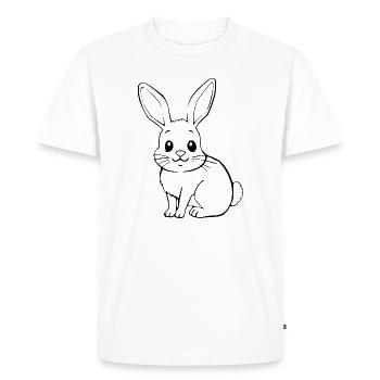 T-shirt lapin cadeau - T-shirt Premium bio Homme - blanc - Devant - Nico (187cm)