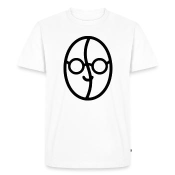 Amour du café : grain de café avec verres - T-shirt Premium bio Homme - blanc - Devant - Nico (187cm)