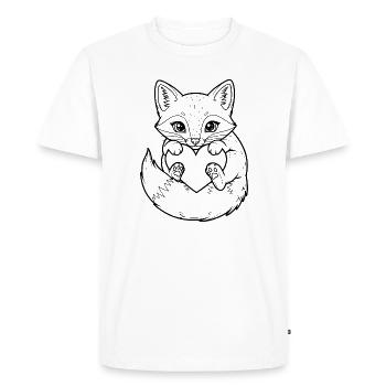 Cute fox with heart – for animal lovers - Men's Premium Organic T-Shirt - white - Front - Nico (187cm)