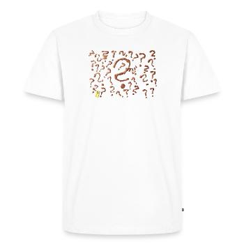 many question marks artwork - Men's Premium Organic T-Shirt - white - Front - Nico (187cm)