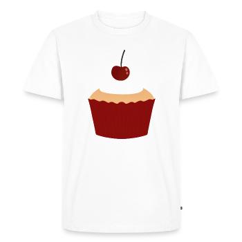 Cherry Cream Cupcake Charm - Men's Premium Organic T-Shirt - white - Front - Nico (187cm)
