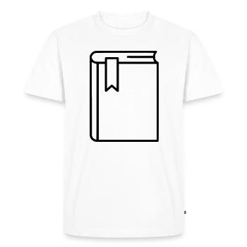 Icône de marque-page du carnet - T-shirt Premium bio Homme - blanc - Devant - Nico (187cm)