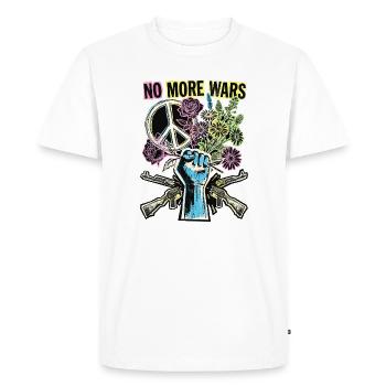 Paix Paix contre la guerre - T-shirt Premium bio Homme - blanc - Devant - Nico (187cm)