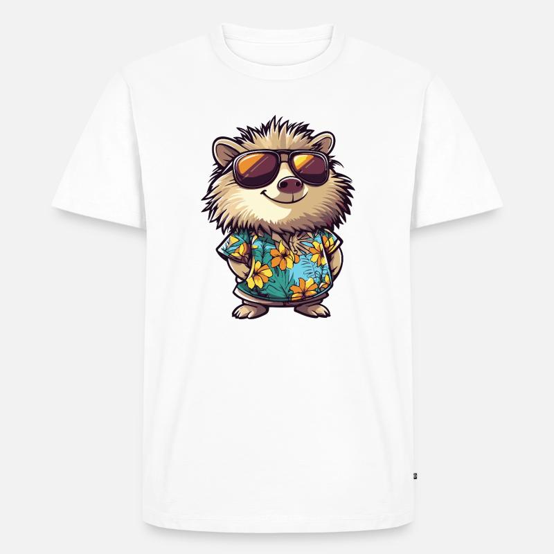 Igel Comic Urlaub - Männer Premium Bio T-Shirt - Weiß