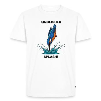 Martin-pêcheur Splash Kingfisher Rivière - T-shirt Premium bio Homme - blanc - Devant - Nico (187cm)