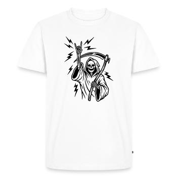 hard rock hand - Men's Premium Organic T-Shirt - white - Front - Nico (187cm)