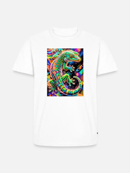 Gecko - Männer Premium Bio T-Shirt - Weiß