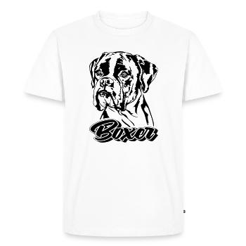 BOXER chien portrait chien chiens Wilsigns - T-shirt Premium bio Homme - blanc - Devant - Nico (187cm)