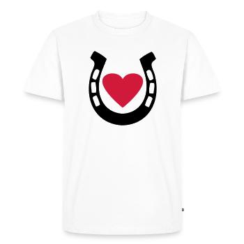 bourrin fer à cheval - T-shirt Premium bio Homme - blanc - Devant - Nico (187cm)