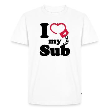 I Love my Sub - Männer Premium Bio T-Shirt - Weiß - Vorne - Nico (187cm)