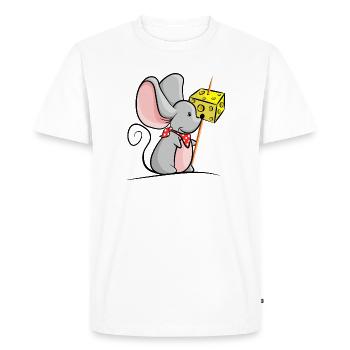 Mouse with cheese - Men's Premium Organic T-Shirt - white - Front - Nico (187cm)