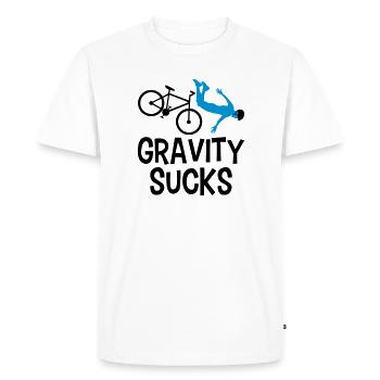 graviti sucks gravity front over fallen fahrr - Men's Premium Organic T-Shirt - white - Front - Nico (187cm)