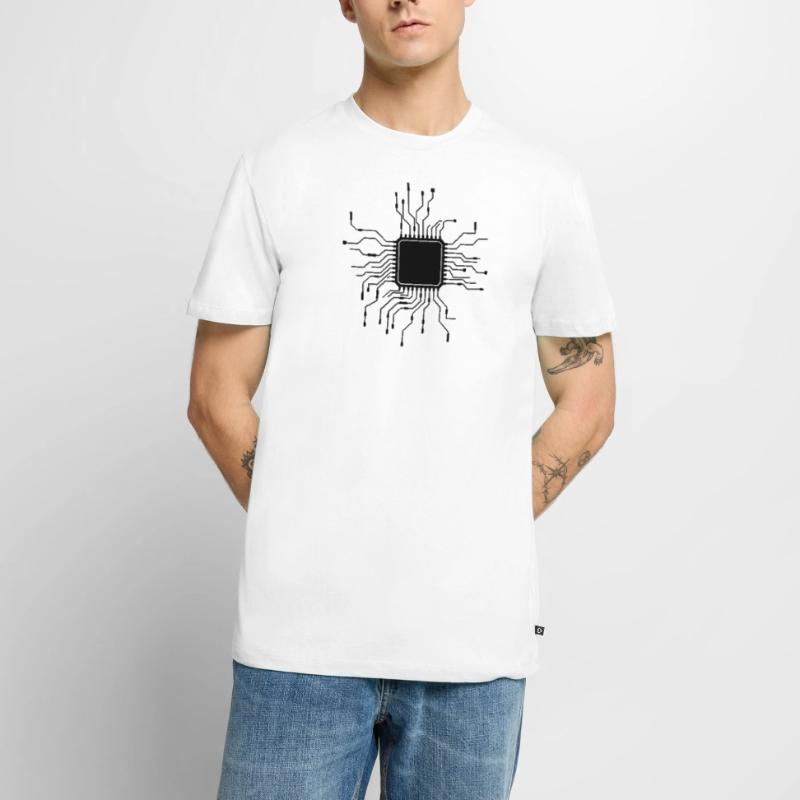 processor cpu wires wire cabling computer Men's Premium Organic T-Shirt