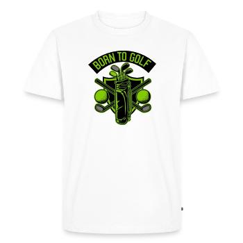 Born to golf - T-shirt Premium bio Homme - blanc - Devant - Nico (187cm)