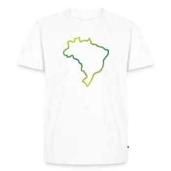 Brasil Map 3 - T-shirt Premium bio Homme - blanc - Devant - Nico (187cm)