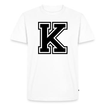 Letter K Team Football Baseball Basketball University - Men's Premium Organic T-Shirt - white - Front - Nico (187cm)