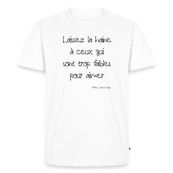 Citation Martin Luther King - T-shirt Premium bio Homme - blanc - Devant - Nico (187cm)