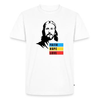 FOI ESPERANCE AMOUR - T-shirt Premium bio Homme - blanc - Devant - Nico (187cm)