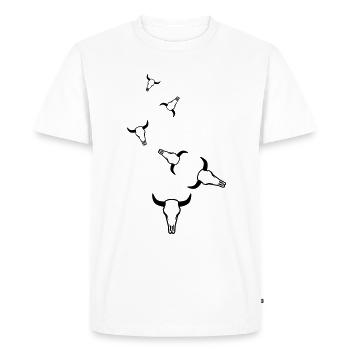 Crâne de vache taureau - T-shirt Premium bio Homme - blanc - Devant - Nico (187cm)