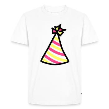 Funny anniversaire chapeau chapeau chapeau chapeau de fête - T-shirt Premium bio Homme - blanc - Devant - Nico (187cm)